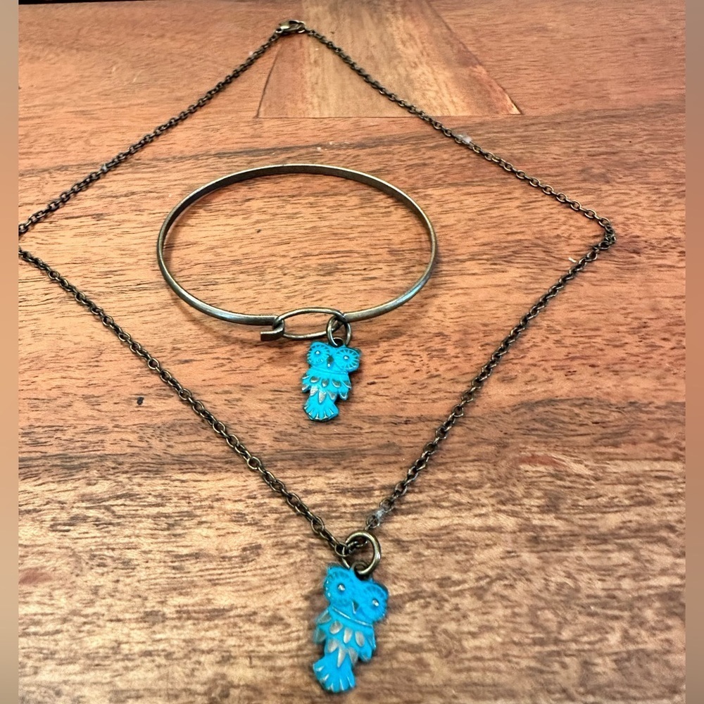 Francesca’s Owl bracelet and matching necklace